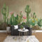 YXTSmurals Fototapete 3D Effekt Wandgemälde Grün Pflanze Kaktus Wandbild Tapete Modern Vlies Riesiges Bild Wohnzimmer Schlafzimmer Jugendzimmer Wanddekoration