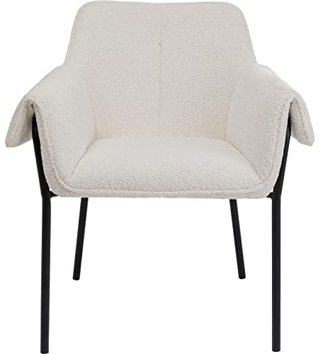 Kare Design Armlehnstuhl Bess, Beige, Esszimmerstuhl, Abnehmbarer Bezug,85x70x63cm (H/B/T)