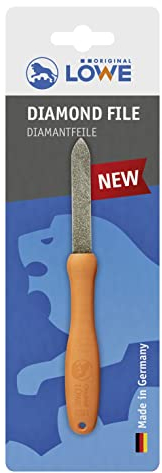 Original LÖWE Diamantfeile 0023 mit ergonomischer Griffform – feine Struktur mit robuster und haltbaren Diamant-Beschichtung – Klingenschäfer für Scheren, Äxte und Werkzeuge