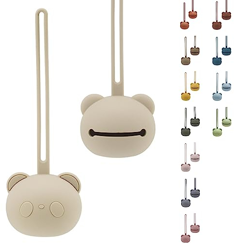 CAJA Schnullerbox Silikon | Schnulleraufbewahrung | Panda Design | BPA-frei | Sichere Aufbewahrung für Schnuller | Hochwertige Baby Zubehör für Kleinkinder & Babys (complexion)