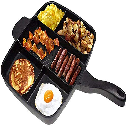 DameCo Frying pan 5 Grids Grill Fry Oven Skillet 5 in 1 Fryer Pan Non-Stick Pan Aluminum Alloy Household Cooking Tools Frying Pan interesting