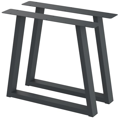 BK Styl 2 Stück Tischbeine aus Metall V-Form | Tischgestell aus 80x40mm Profilen | Tischkufen Tischfüße Möbelbeine für Schreibtische & Esstische I Stahl Pulverbeschichtet I DIY (815x720mm Anthracit)