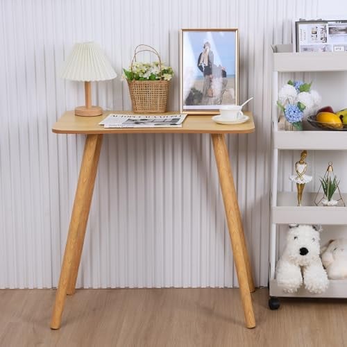 tulkdexi Kleiner Computertisch, 70 cm lang, 40 cm breit, moderner Schreibtisch für Heimbüro, Arbeitszimmer, Studenten-Schreibtisch, mit soliden Beinen, geräumiger Schreibtisch, Holzfarbe
