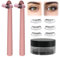 Lower Lash Stamp, 2024 Neue Sofortige Formgebung Wimpernstempel, 2 Stück Langer Stab, 3 Paar Gefälschte Wimpern Vorlagen, mit Stempelkissen, Erstellen Verschiedene Wimpernstile (Rosa)