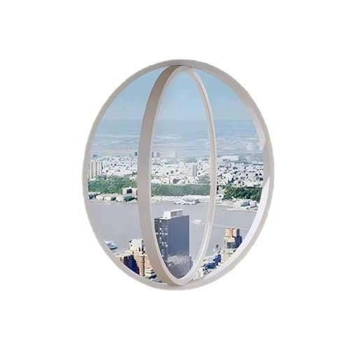 LXHELIVERY Round Shed Window, 360° Rotatable Ventilation Windows, Home Decor Porthole Window With Handles, For Garages, Playhouses Bathroom Kitchen Living Room(White- b,40 cm)