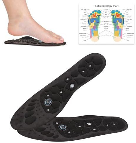 DHINCHANSAIB Original Gewichtsverlust Einlagen - magnetische Massageeinlagen für Männer und Frauen, orthopädische Akupressureinlagen, atmungsaktiv, fördert die Durchblutung (L)