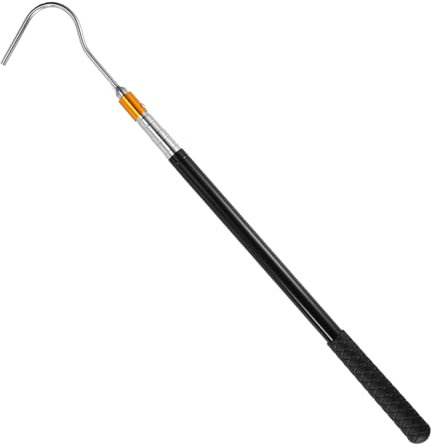 Lyreh RV Awning Opener Puller, 19.69-62.99in Stainless Steel Multi-Section Locking Telescopic Hook Pole Awning Pull Down Rod with Rubber Handle Grabber Tool for Tent Shelter Camper Canopy Truck Bed