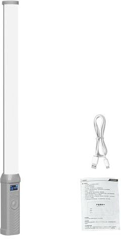 Yechiry LED-Video-Lichtstab, RGB-Video-Beleuchtungsstab mit 124 LEDs, 2500 K Bis 9900 K CRI95+ Vollfarb-LED-Licht mit 20 Lichtszenen und 3000 MAh Akku, Ideal für Fotografie