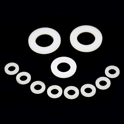 Lot de 20 rondelles plates en nylon M16 (16 mm) Blanc