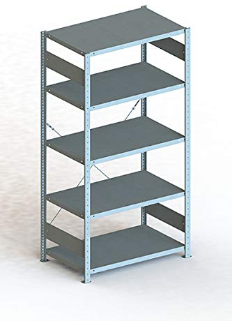 Steckregal aus Metall - Stecksystem Lagerregal 200 x 100 cm - 60 cm tief verzinkt - Fachlast 150 Kg