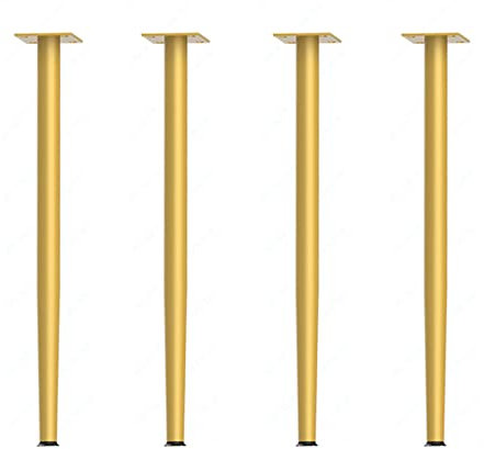 XHALERY 4 Stück Möbelbeine, Möbel Metalltisch vertikal konisch zulaufende Beine, Möbel Schrank Füße Sofa Füße Abschrägungswinkel, für Couchtisch, Esstisch, Nachttisch (20cm/7.87in,Gold-a)