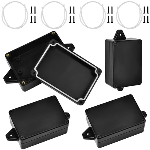 ADERTOS 4 Stk Kunststoffgehäuse Ip65 Wasserdicht Abzweigdosen Verteilerdose 83 * 58 * 34mm Kunststoff Leergehäuse Aufputz Abzweigkasten Anschlussdose Schwarz Verteilergehäuse