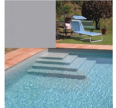 badelaune Poolfolie Schwimmbadfolie gewebeverstärkt 1,5mm stark - Rolle 1,65x25m Hellgrau