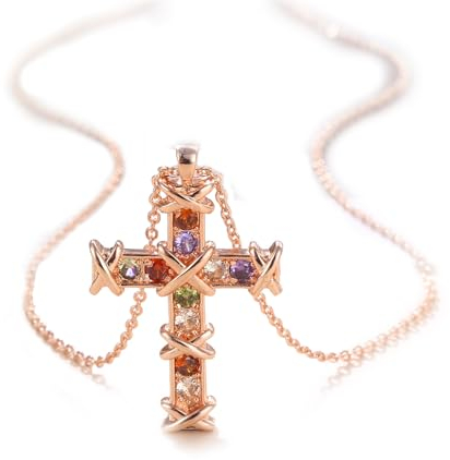 liameya Kreuz Kette Herren, Iced Out Kreuzkette Rosegold Herren, Kette mit Kreuz Anhänger, Ostern Cross Necklace Hip Hop Schmuck, Konfirmation Mädchen Geschenke (Rosegold)