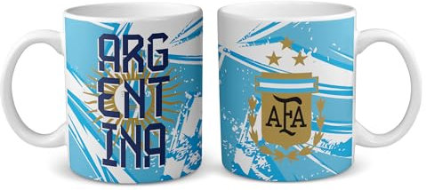 Argentina. Taza de cerámica de la selección Argentina de fútbol. 325ml. 11oz. Diseños propios, únicos y originales en todos nuestros productos. Diseño de fantasía. Somos Sportivo Maglietta. TAZ0023.