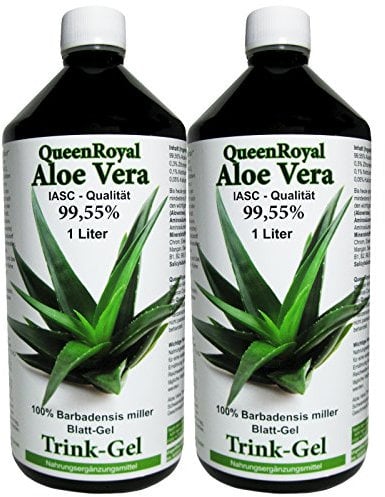 Aloe Vera IASC Barbadensis miller Trink Gel 2 Liter Sparpack von QueenRoyal 99.55% Blatt-Gel pur OHNE Geschmacksstoffe OHNE Verdickungsmittel. 30036 W