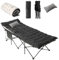 Flycoop Feldbett Klappbar mit Matratze und Kissen Campingbett 71cm/81cm Klappbett Camping Bett 204 kg Reisebett Erwachsene Gästebett für Garten Innen Outdoor Camping