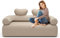LUOOV Foldable Inflatable Couch Sofa Camping Chair for Adults Waterproof Outdoor Air Sofa for Camping Travel Built-in Electric Air Pump (Queen)