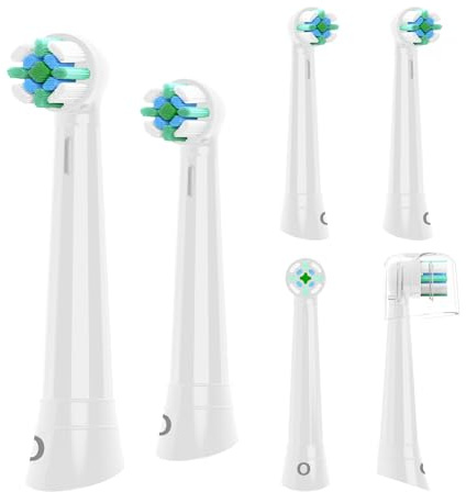 Toothbrush Heads for Oral-B iO Electric Toothbrush 2/3/4/5/6/7/8/9/10 Series,Replacement Brush Head Compatible with Oral B IO,Suitable for Sensitive Gums, Deeper Plaque Removal,Pack of 6,White