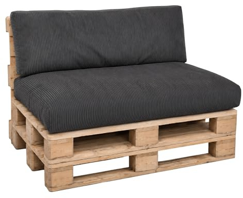 Cloud Pillow Palettenkissen 120 x 80 cm Europaletten Sitzkissen Outdoor | Cord Rückenkissen zum Garten, perfekte Kissen für Palettenmöbel, abnehmbarer Bezug mit OEKO-TEX