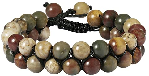 KYEYGWO Stein Armband Männer Frauen - 8mm Energie Chakra Kristall Perlen Armband einstellbare Paare Yoga handgefertigte geflochtenes Armband