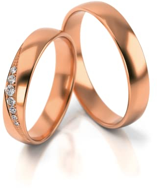 JC Gold Trauringe - Rotgold Eheringe inklusive Steine und Gravur im Paarpreis PL317 (8 Karat (333) Rotgold)