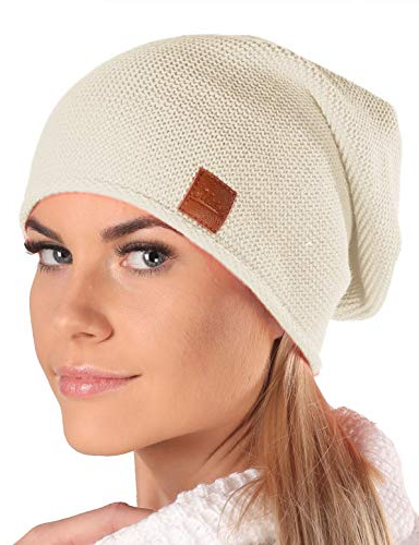 Mikos* Beanie für Damen | Frühling Mütze für Damen in Beige | Herbstmütze Damen | Long Slouch Beanie | Mütze mit hohem Tragecomfort |699 (Beige)