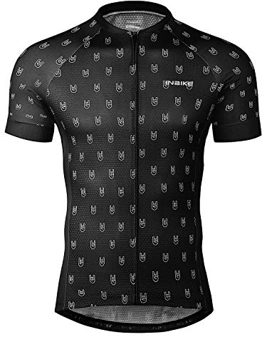INBIKE Fahrradtrikot Herren Kurzarm Atmungsaktiv Sommer Radtrikot Trikot für Fahrrad Rennrad T Shirt Fahrradbekleidung Laufen Schwarz L