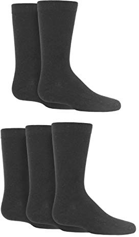 SockShop Boys and Girls Plain Bamboo Socks with Comfort Cuff and Handlinked Toes in 3 Pair and 5 Pair Packs