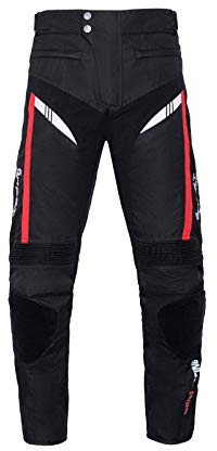 Pantalon De Moto pour Hommes,Pantalon De Moto Blindé, Pantalon De Motard Armure CE Amovible Résistant avec Doublure en Coton Amovible (Black,L)