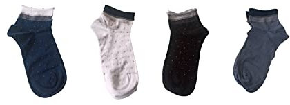 12 Paia calzino corto moda da donna taglia unica in filo di scozia a fantasia in colorazioni assortite Art. DCZ-PPE22001-22003 - 22008 - Pezzini (22008)