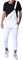 Onsoyours Salopette Jeans Homme Grande Taille Skinny Vintage De Travail Salopette De Travail Pas Cher Pantalon en Denim Jeans à Bretelles Jumpsuit Streetwear E Blanc M