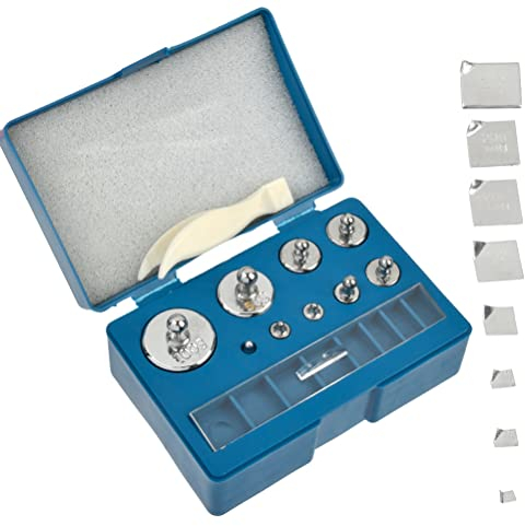Calibration Weights Set 17PCS 10mg-100g Weight Scale Calibration Gram Scale Weights Calibration Scale Calibration Weight Stainless Steel for Micro Scales Balance Scale Digital Pocket Scales Jewellery