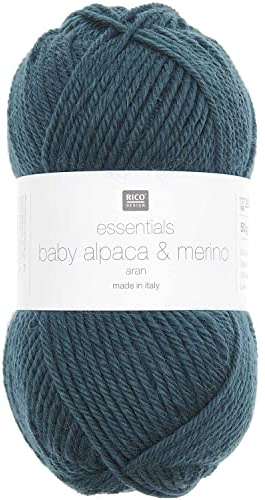 Rico Design Essentials Baby Alpaca & Merino Aran aus Baby Alpakawolle und Merinowolle (08 petrol)