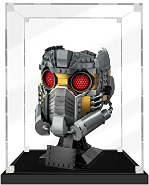 icuanuty Acryl Vitrine für Lego 76251 Star-Lord's Helm/75328/75304/75349/75350/75327/75351, für Modelle 75296,75305,75957,76421,77905,77906,75343,76199,76285,75276,75328,75274,75324 (Nur Vitrine)