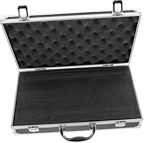 JOINPAYA Portable Mic Carrying Box Metal Microphone Case Cable Slot Microphone Bag for Singers