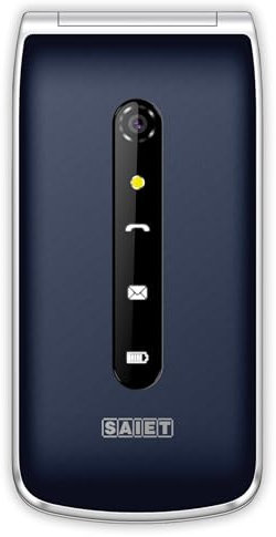 SAIET VANTO Cellulare per Anziani Compatto e Facile da Usare, Telefono a Conchiglia con Base di Ricarica, Display 2.4 a Colori, Tasti Grandi Retroilluminati e Tasto SOS - Colore Blu