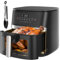 Friteuse sans Huile 9 L, Air Fryer Avec Fenêtre Visible, Airfryer avec LED Écran Tactile, Friteuse à Air Chaud avec 8 Programmes 1800W, Écran Tactile, Fonction Rendez-vous, Faible en Grasses (8L)