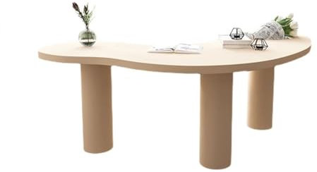 Konsolentisch Moderner minimalistischer Schreibtisch aus massivem Holz, Büroschreibtisch, Bogen, kreativer Computertisch, Designer-Schreibtisch for Zuhause, einförmig Bürotisch(Beige,280*80*75cm)