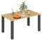 Outsunny Rechteckiger Gartentisch für den Außenbereich, 150 x 90 x 73 cm, mit Stahlbeinen, Loch für Sonnenschirm und Lamellen-Design, Tragkraft 70 kg, für Terrasse, Hof, Braun