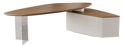 Scrivania del Computer Tavolino Solid Wood Special-shaped Boss Office Work Desk, Storage Desk With Side Cabinets, Suitable For Business And Home Scrivania da Gioco Scrivania Grande(180x75x75cm)