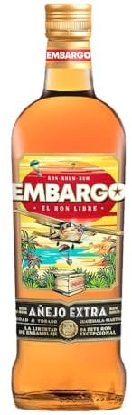 EMBARGO - Rhum Añejo Extra - Rhum Libre - 40 % Alcool - Origine : Trinidad & Tobago, Guatemala, Martinique - 70 cl