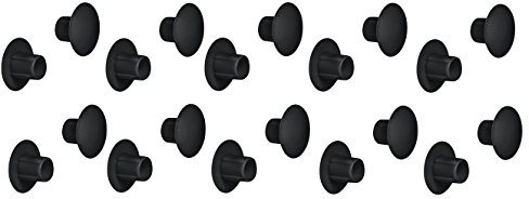 Gedotec Bouchon Trou Vis Meuble - H1114 Cache Vis Plastique Noir pour Visserie de Meuble - Cache Trou de Visserie INOX pour Meuble de Rangement en Bois - Diamètre 5 mm - Lot de 20 Capuchons