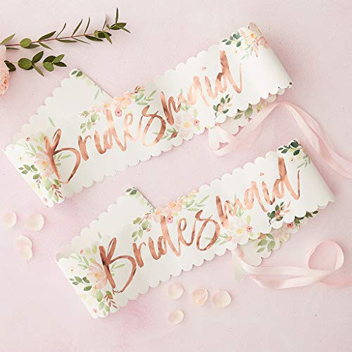 Ginger Ray Floral Rose Gold Foiled Bridesmaid 2 Stück