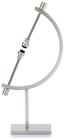 JUXYES Silberfarbener Metallkugelhalter, Messschieberständer, hält max. 7,5 cm, Messschieber-Stil für Mineralien, Ornamente, Edelsteine, Muscheln, Münzen usw