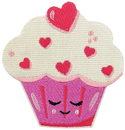 Finally Home Sweet Cupcake Patch zum Aufbügeln | Herz Patches, Kuchen Bügelbild, Süßigkeiten Aufbügler, Donut Aufnäher