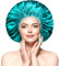 mikimini Bonnet en Satin Bonnet en Soie pour Femmes Cheveux Bouclés, Bonnet de Cheveux de Couchage Double Couche Réversible Extra Large Bonnet de Cheveux Extensible (Vert + Rose)