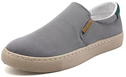 Bestgift Tenis casuales de lona para hombre, gris, 42.5 EU