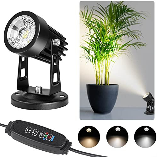 Lampolar Dimmable Spotlight Indoor Uplighting - 3W Floor Spot Lights, 3 Color Lighting Modes & Auto On/Off Timer Function
