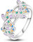 NARMO 925 Ringe Sterling Silber Dragonfly Ring Cubic Zirkonia Ringe für Frauen Mädchen Größe 60mm